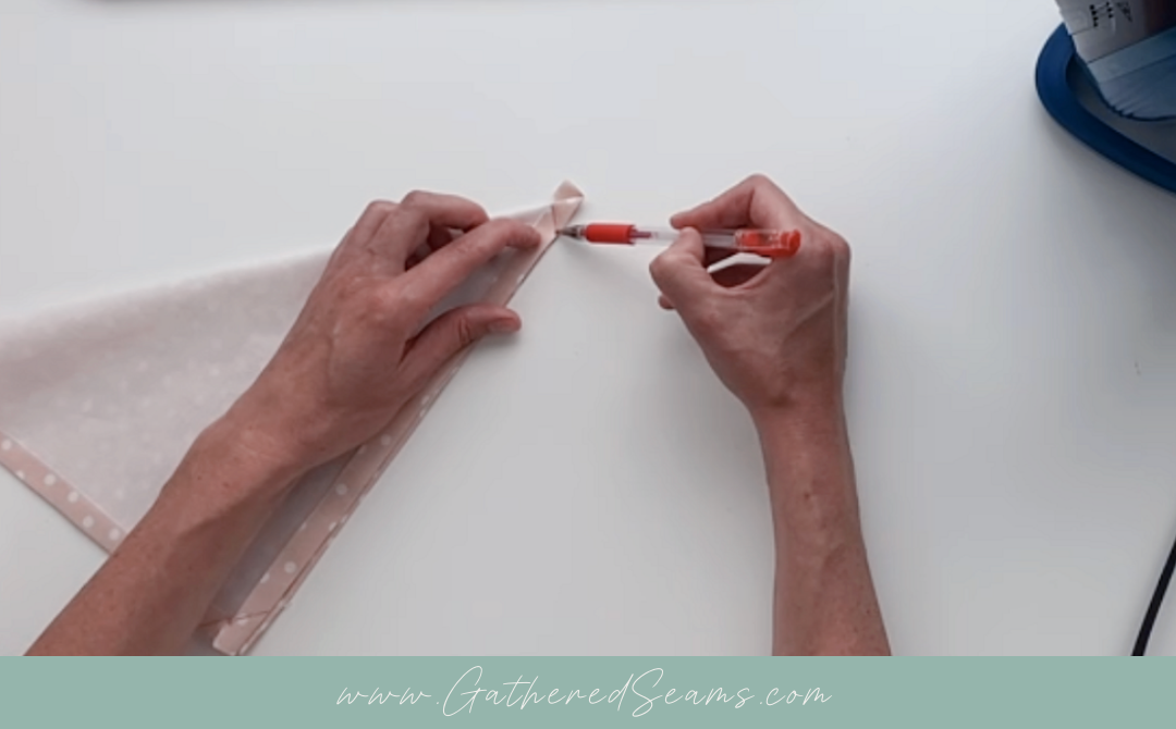 hot pad mitered hem step 4a