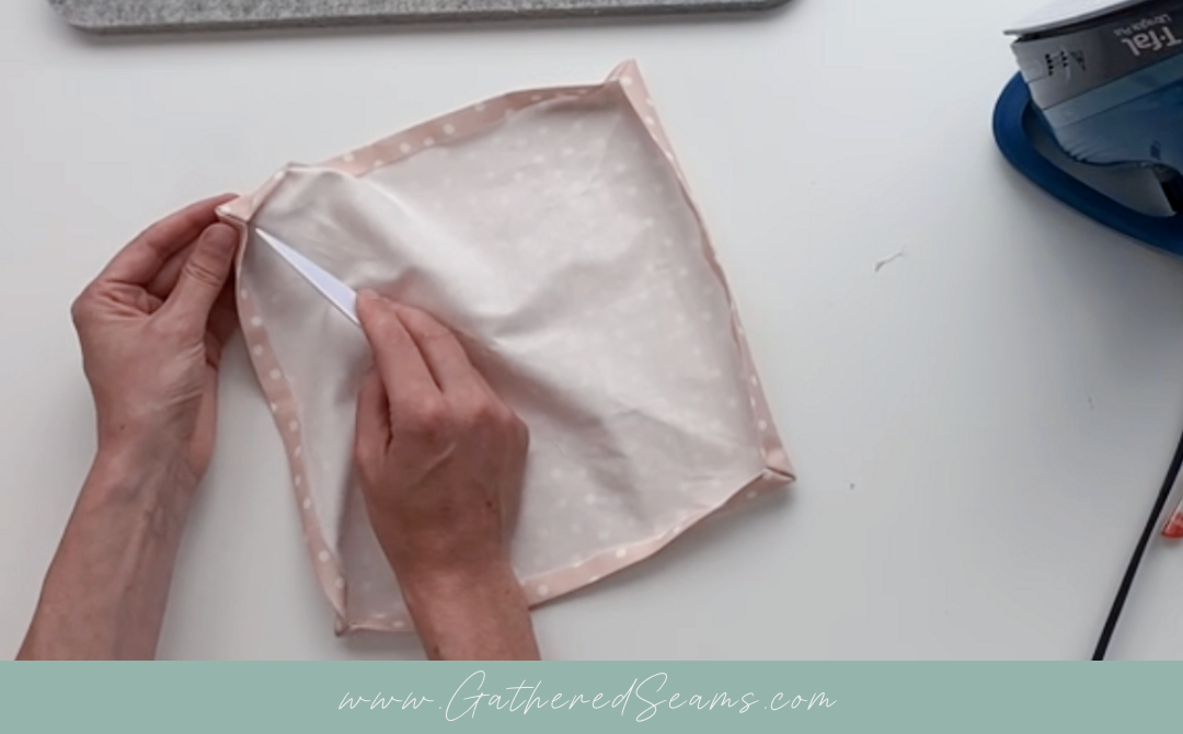 hot pad mitered hem step 6b