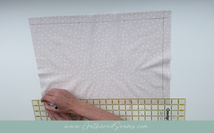 Placemat with mitered hem step 3a