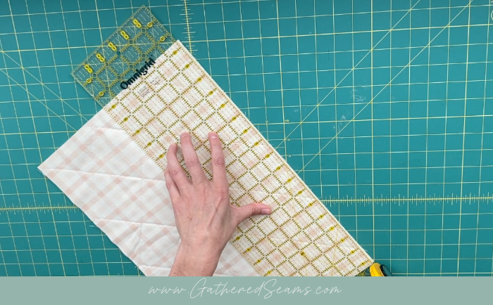 Placemat with mitered hem step 1b