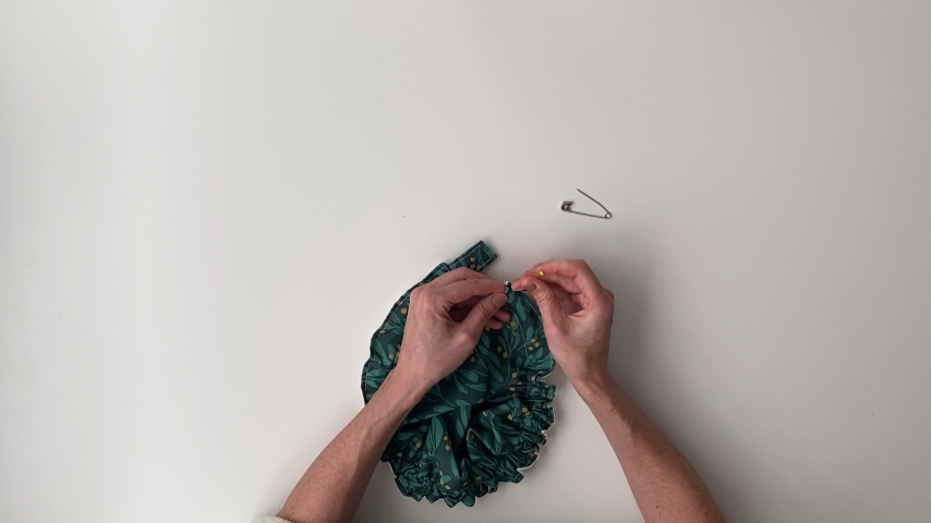 pin elastic in place