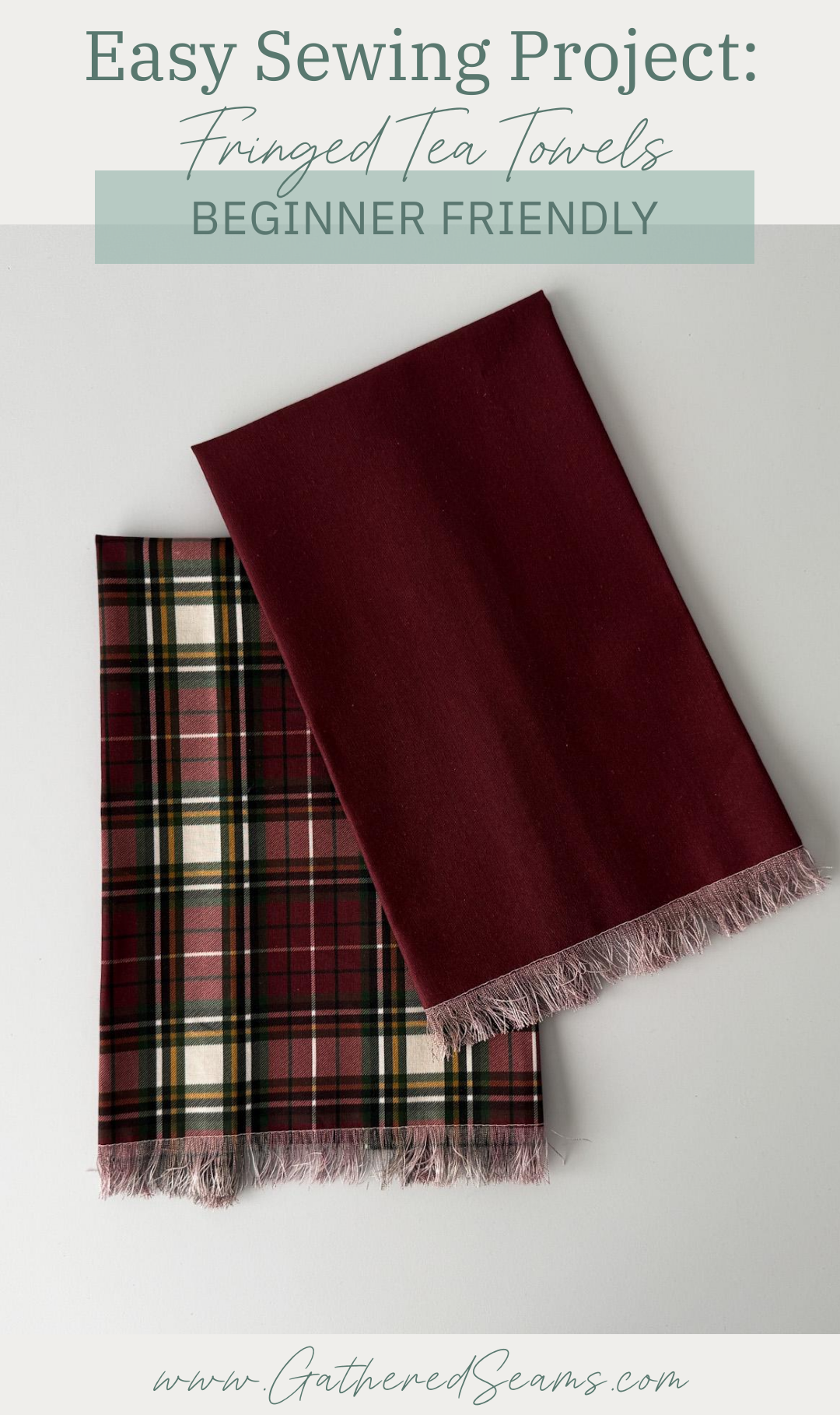 How To Sew A Tea Towel with Fringe