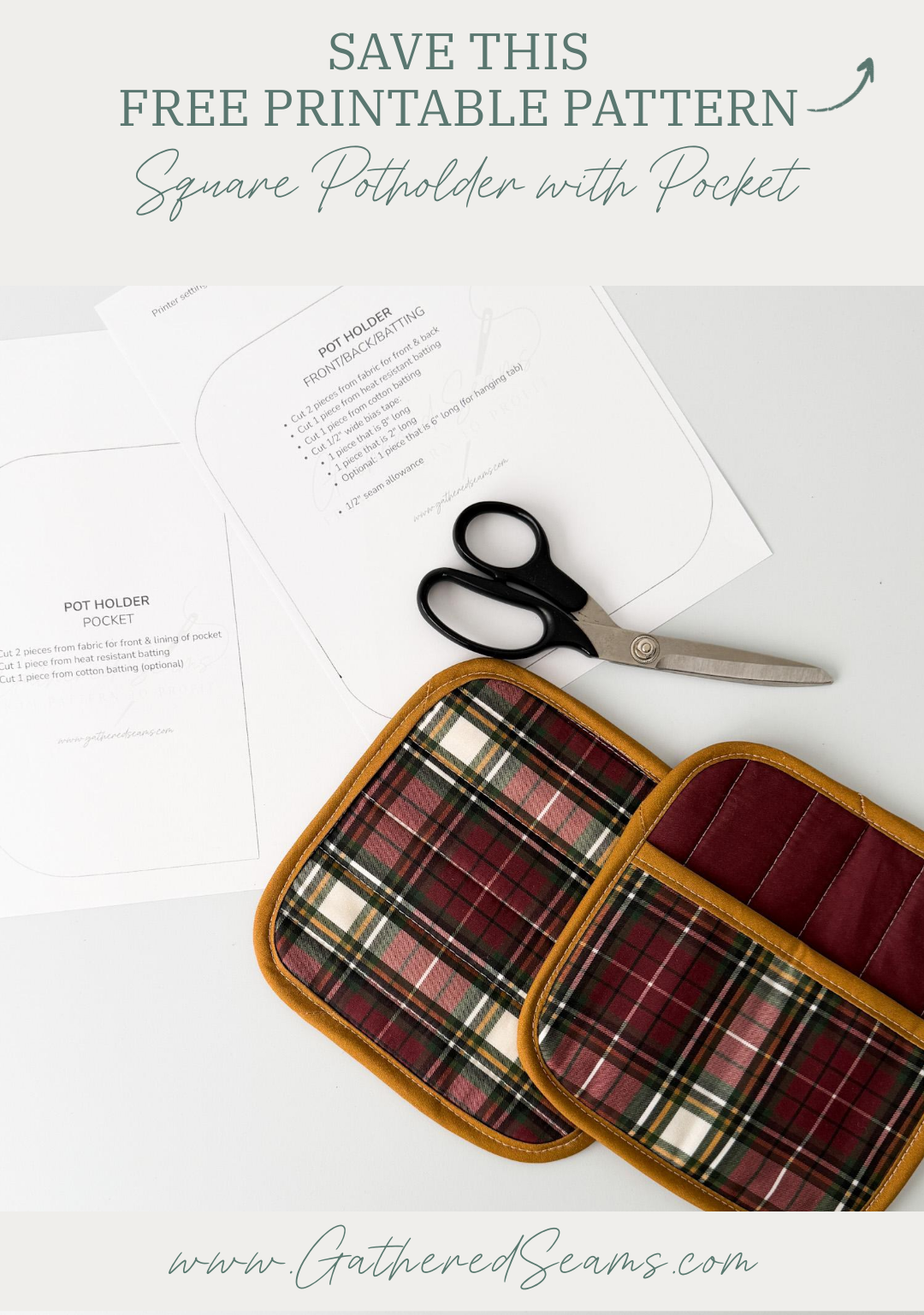 How To Sew a Square Potholder with a Pocket