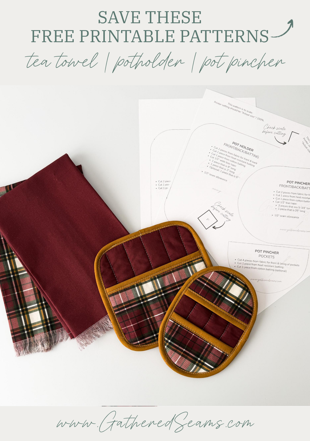 Christmas Gift Set To Sew for the Kitchen (free pattern)