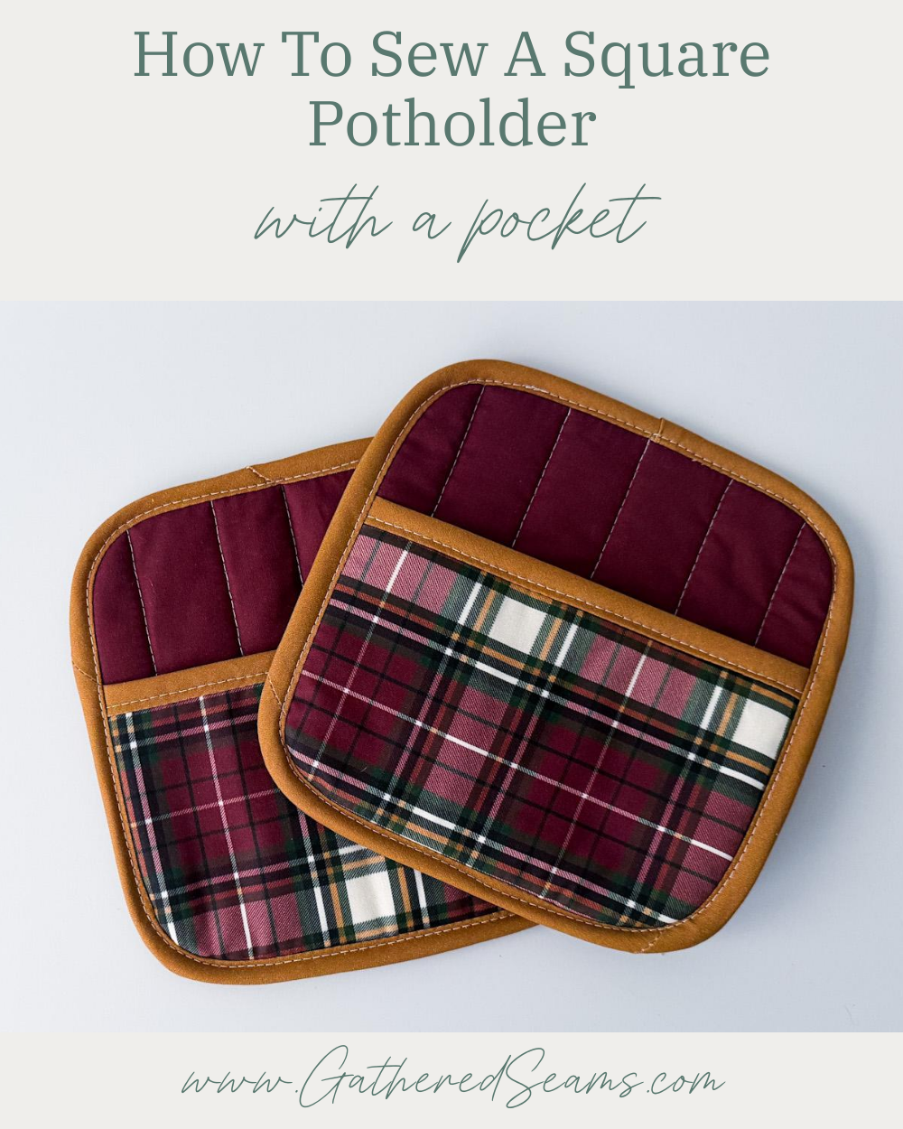 How To Sew a Square Potholder with a Pocket