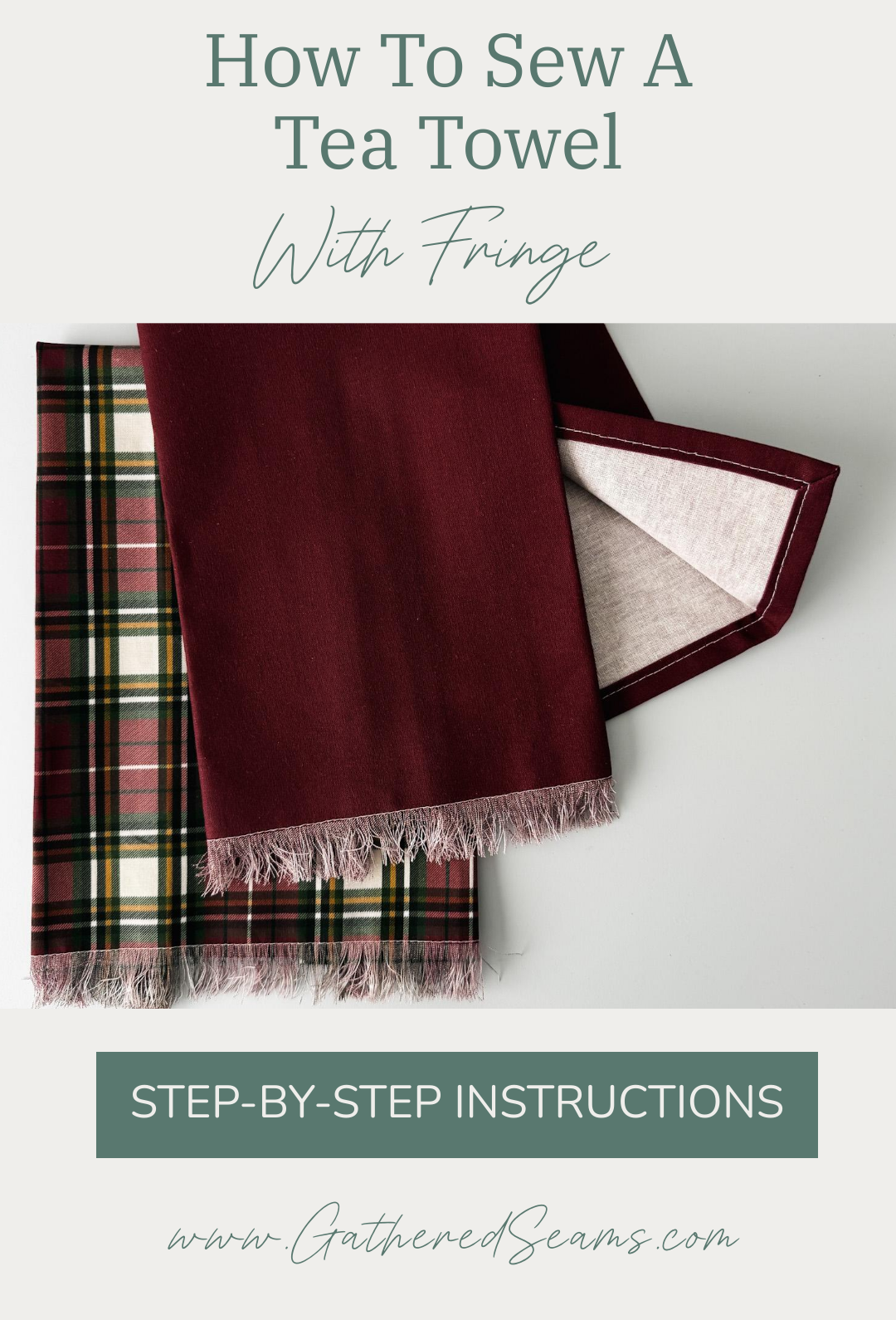 How To Sew A Tea Towel with Fringe
