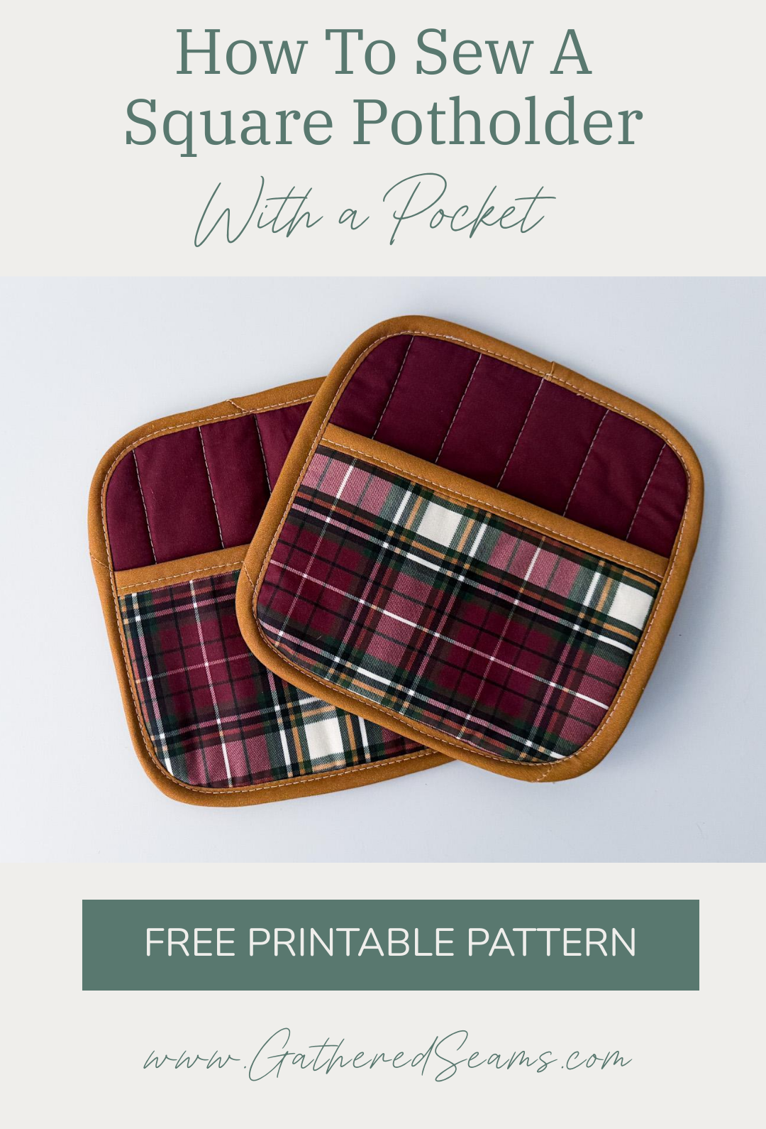 How To Sew a Square Potholder with a Pocket