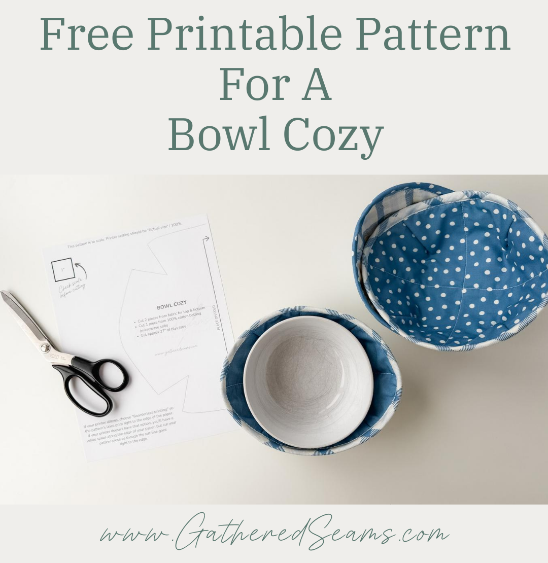 Bowl cozy free sewing pattern