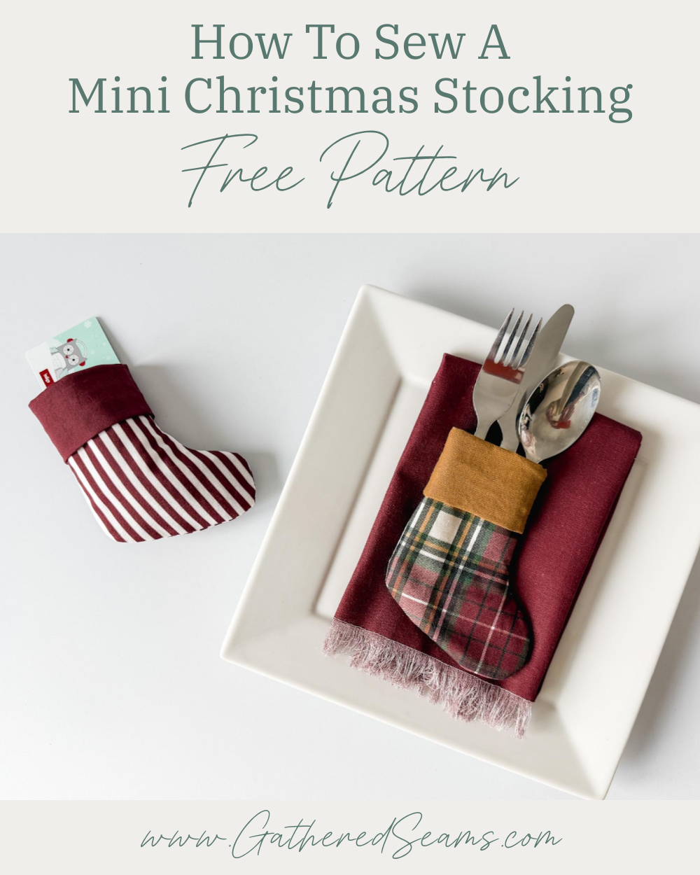 How To Sew a Mini Christmas Stocking | Free Printable Pattern