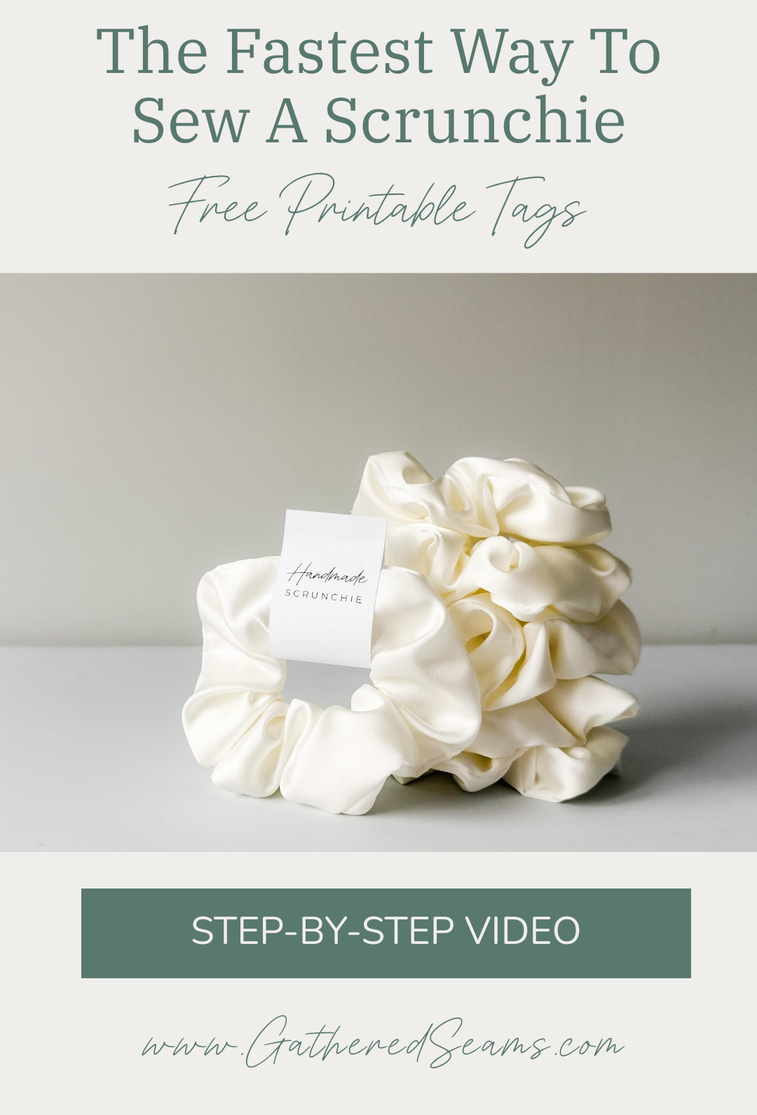 The Fastest Way To Sew A Scrunchie | Free Printable Tags