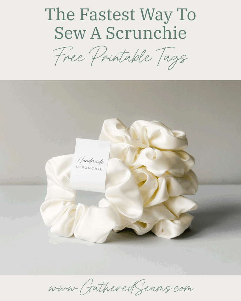 The Fastest Way To Sew A Scrunchie | Free Printable Tags