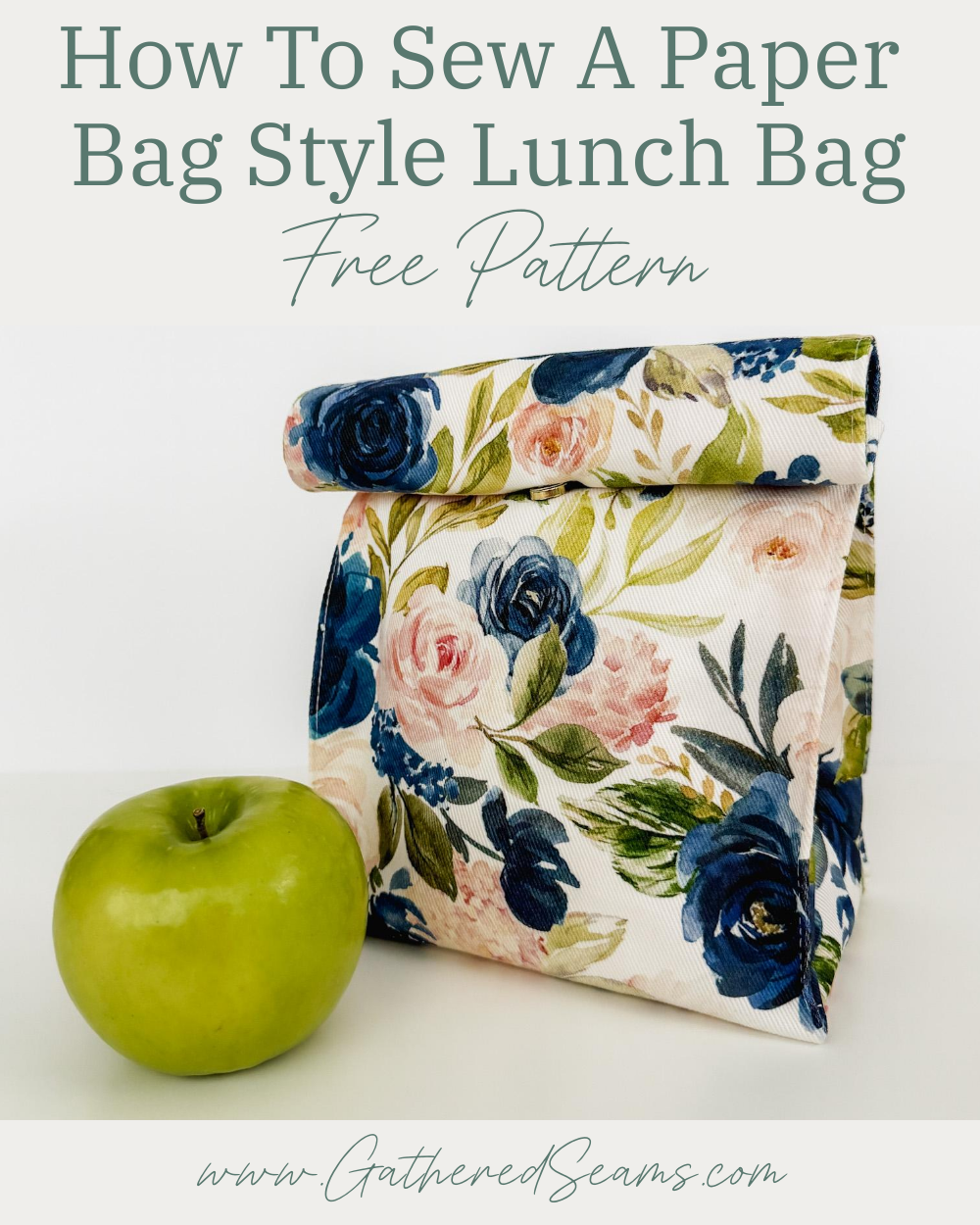How To Sew a Paper Bag Style Lunch Bag | Free Pattern