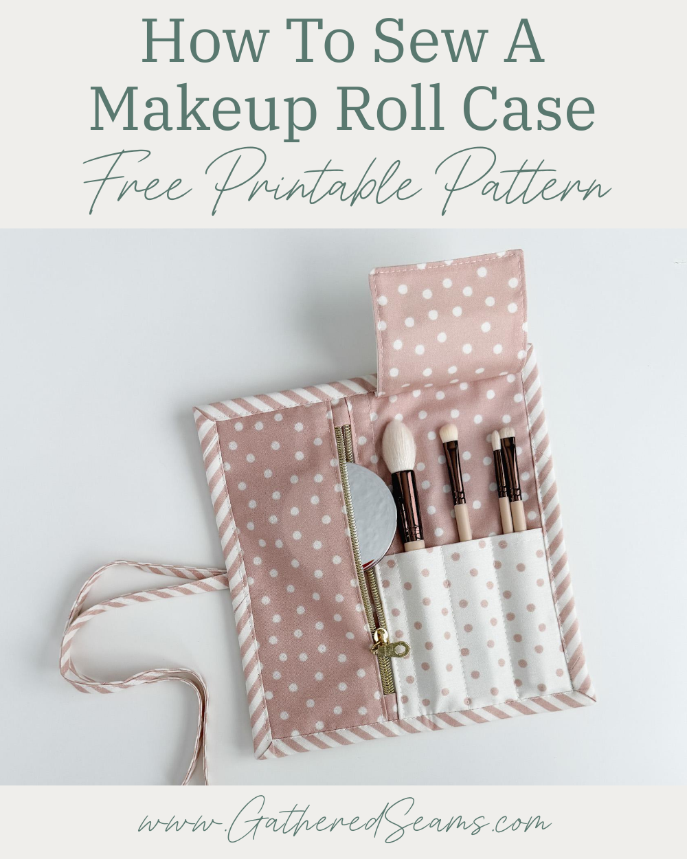 How To Sew A Makeup Roll Case | Free Printable Pattern