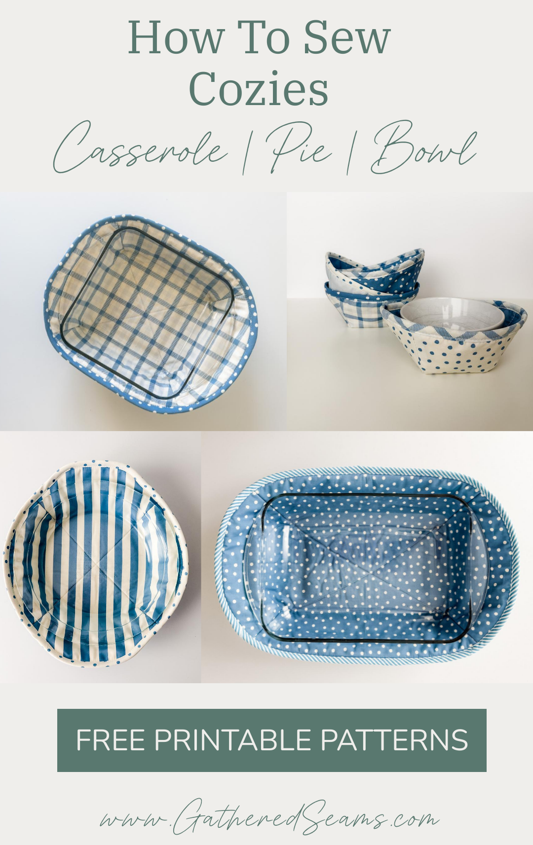Free Sewing Patterns for Casserole, Pie & Bowl Cozies