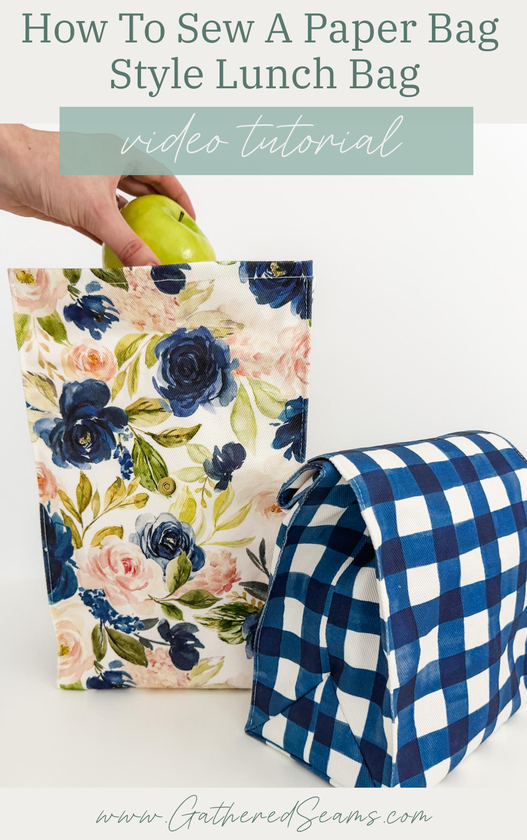 How To Sew a Paper Bag Style Lunch Bag | Free Pattern