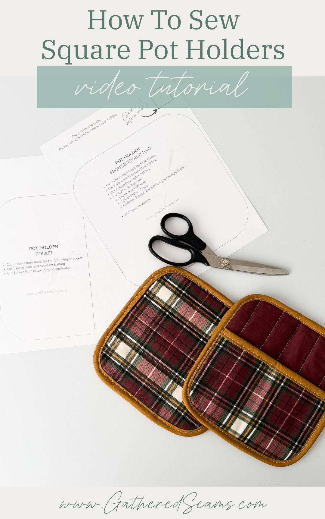 Square pot holders tutorial