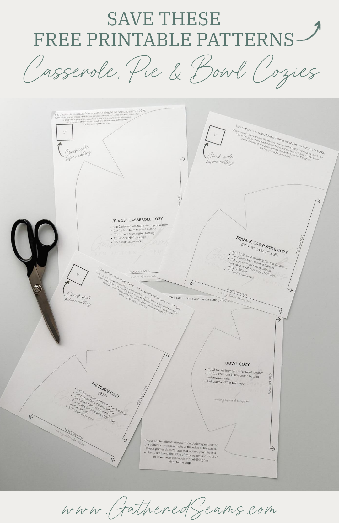 Free Sewing Patterns for Casserole, Pie & Bowl Cozies