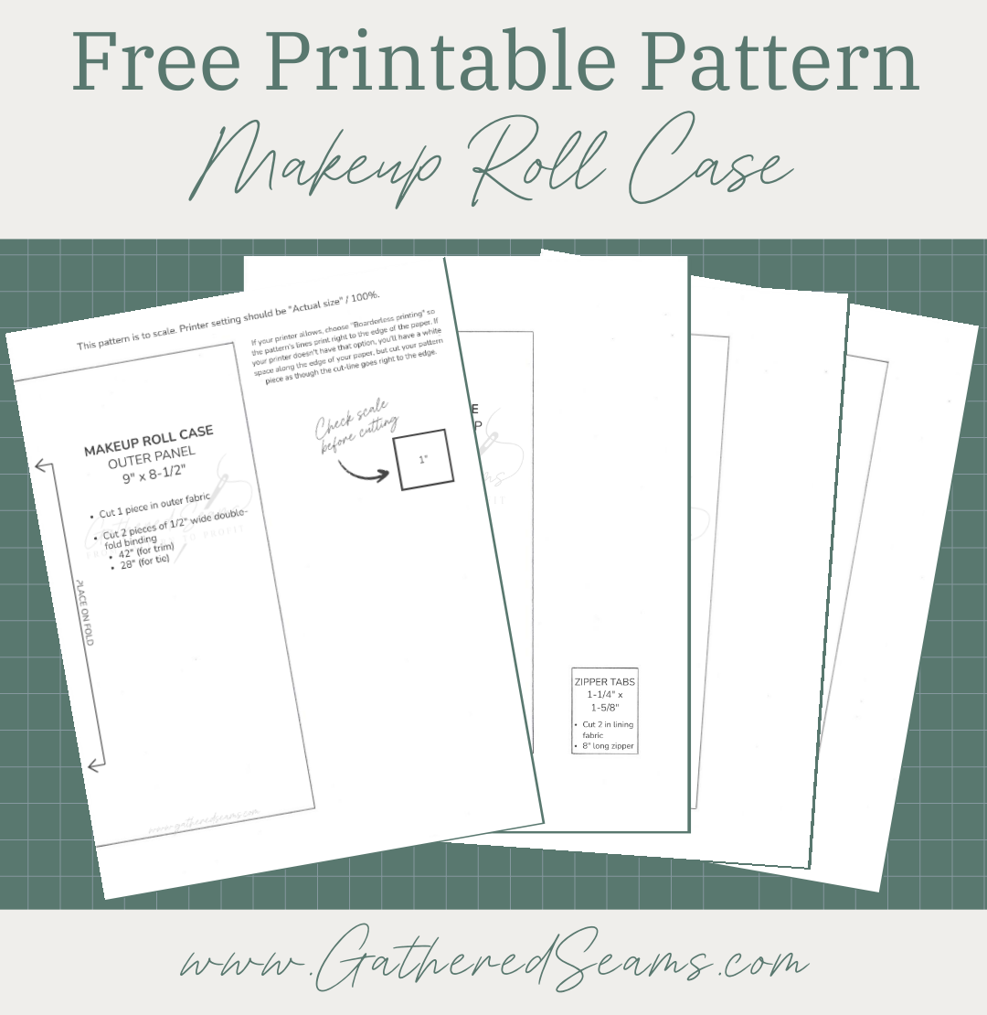 How To Sew A Makeup Roll Case | Free Printable Pattern