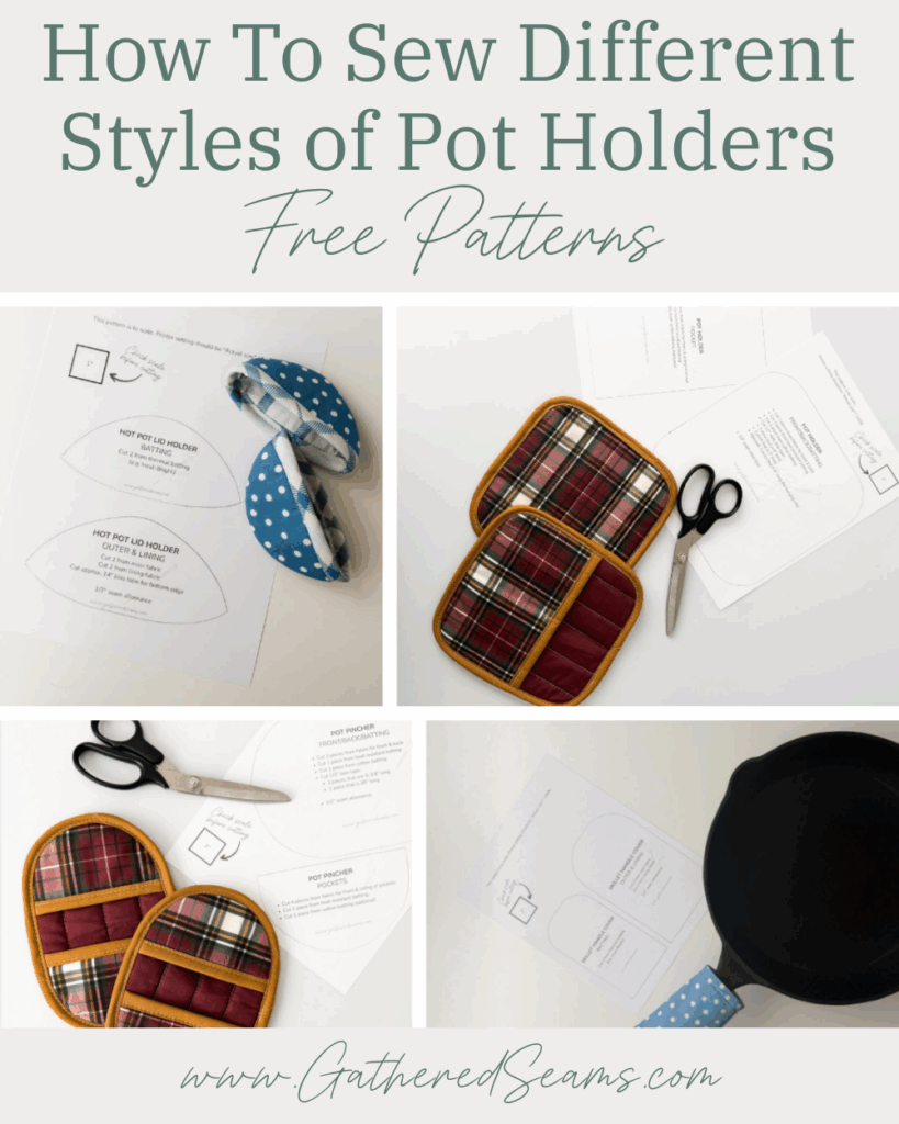 How To Sew Different Styles of Pot Holders | Free Patterns