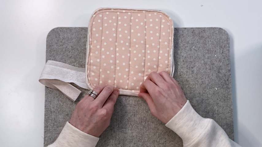 flipping bias tape over