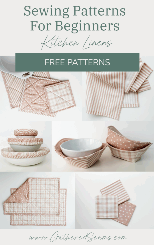 Kitchen Linen Sewing Patterns for Beginners - Gathered Seams