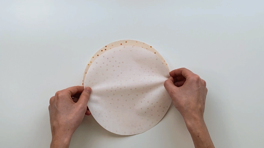 placing lining right sides together