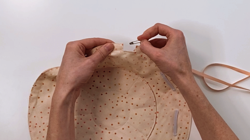 threading ribbon through