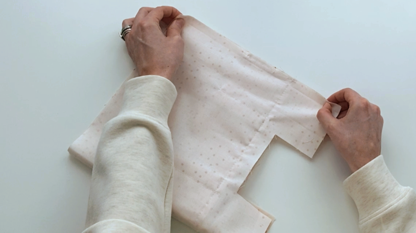 folding right sides together for lining