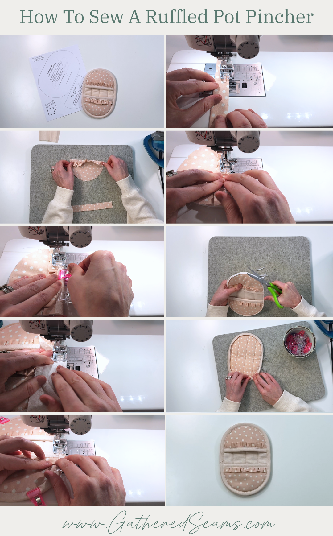 Ruffled pot pincher steps