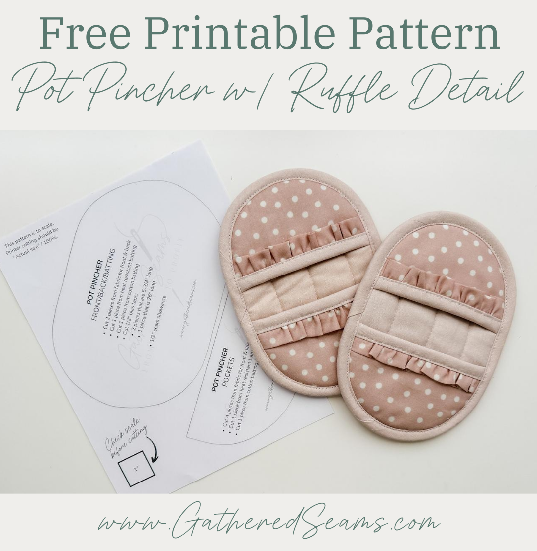 How To Sew a Pot Pincher with Ruffle Detail - Download Pattern