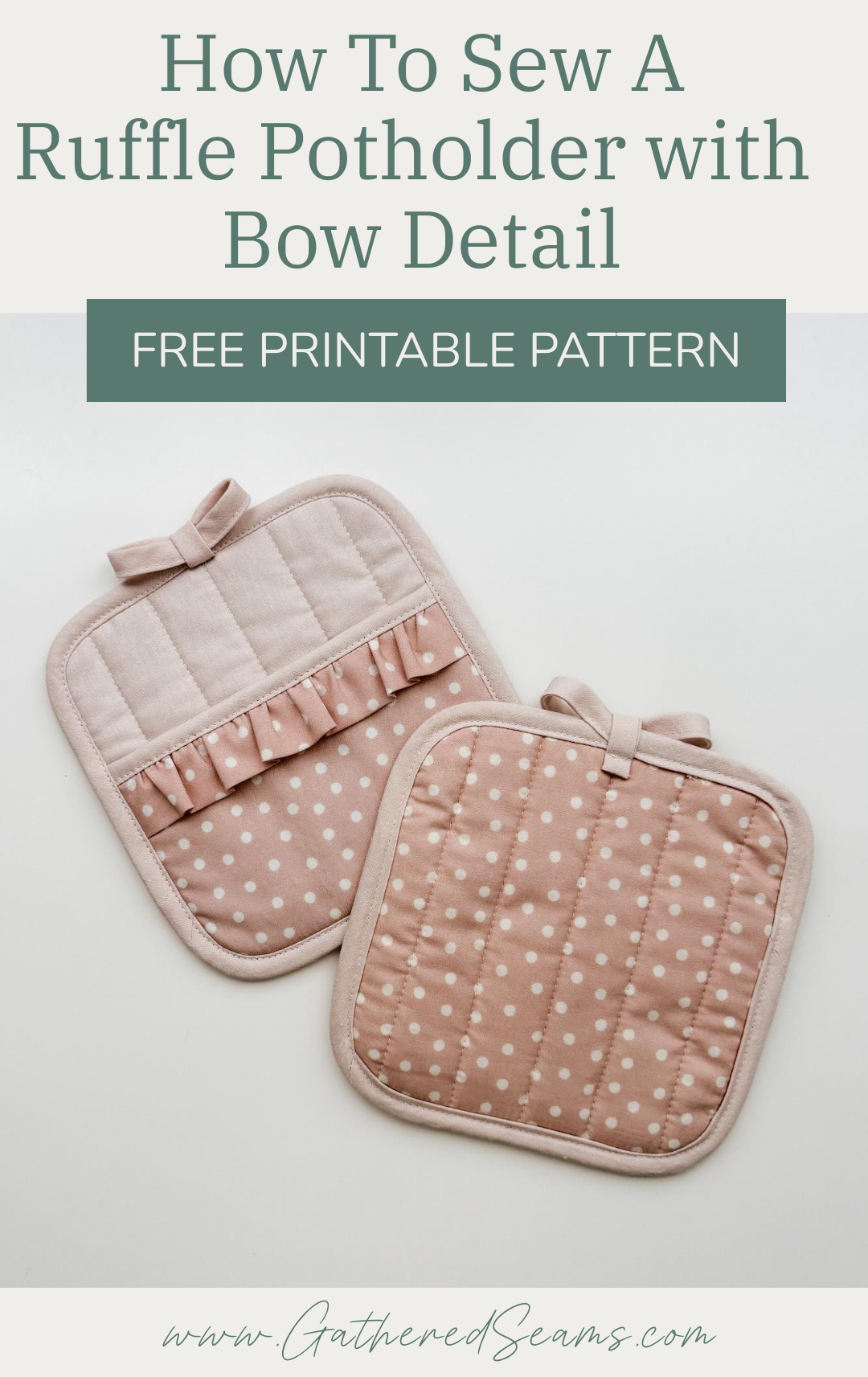 How To Sew a Ruffle Potholder with Bow Detail