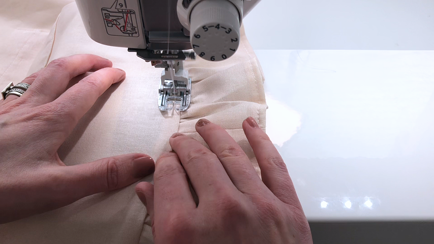 topstitching ruffle seam