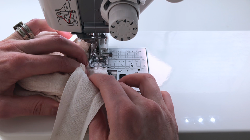 sewing bias tape on front