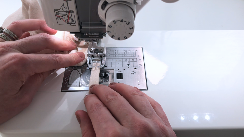 sewing tail of bias tape