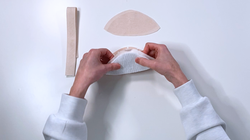 placing right sides together