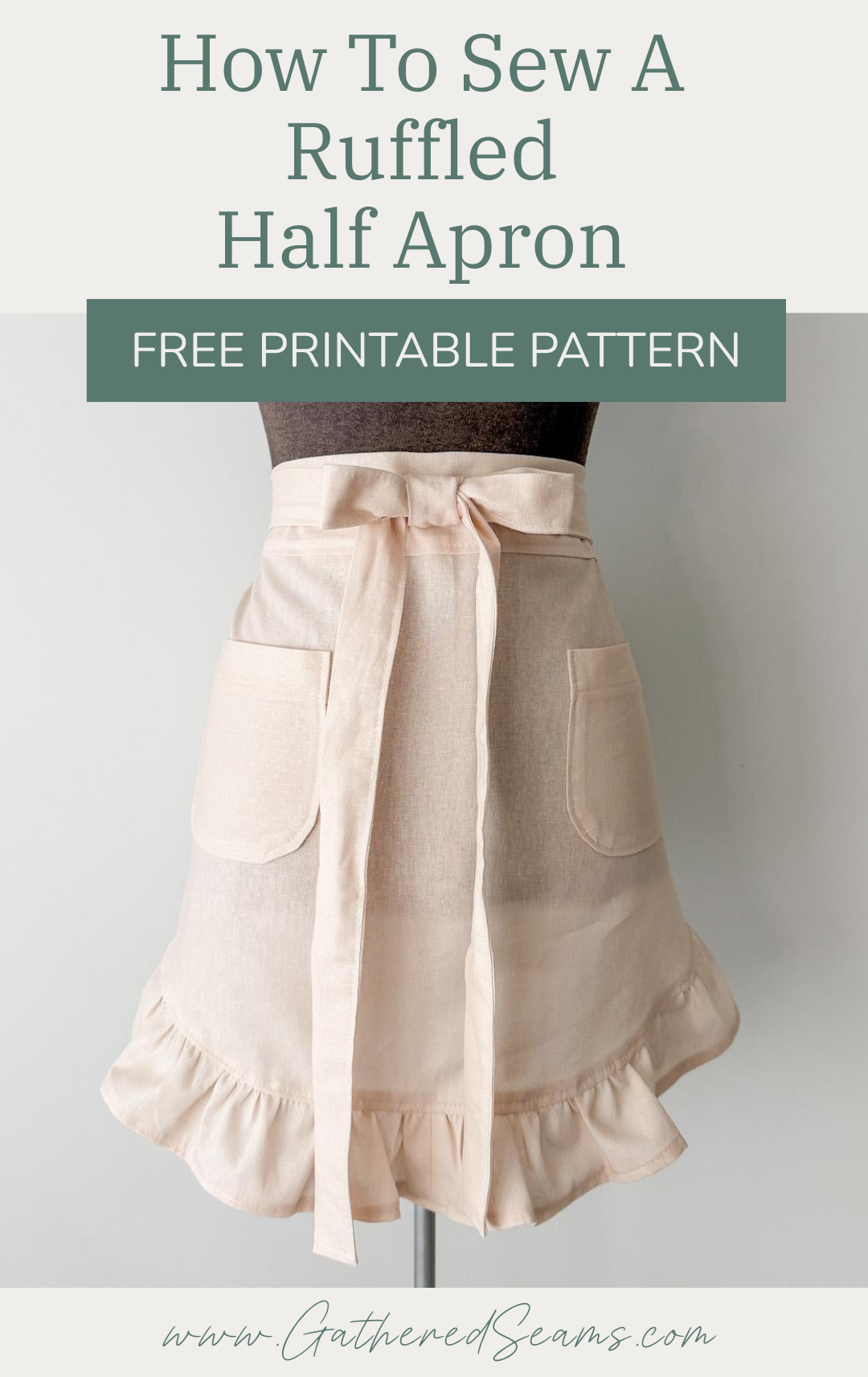 How To Sew a Ruffled Half Apron | Free Printable Pattern