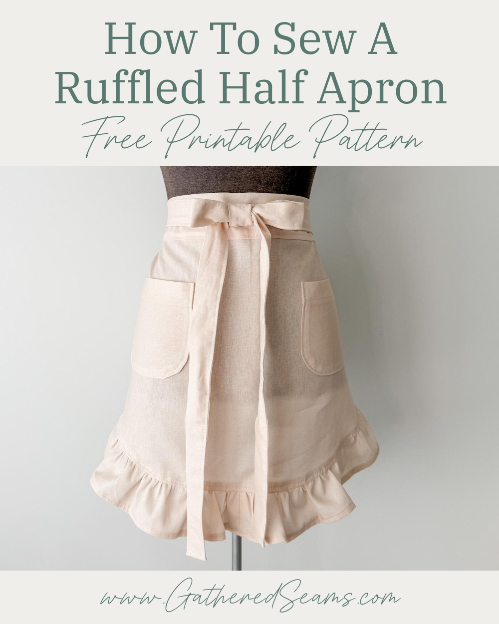 How To Sew a Ruffled Half Apron | Free Printable Pattern