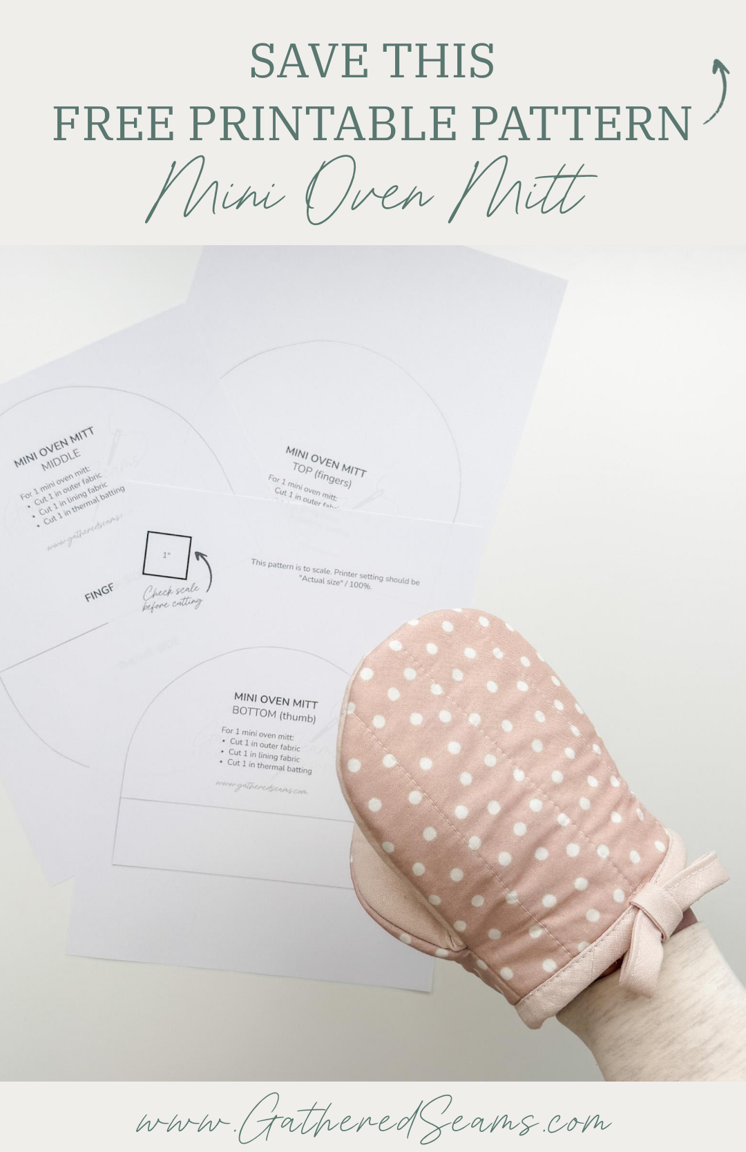 How To Sew a Mini Oven Mitt | Free Printable Pattern - Pin It