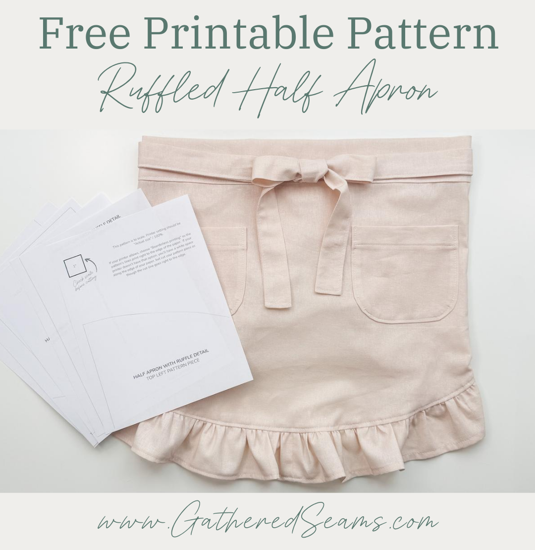 How To Sew a Ruffled Half Apron | Free Printable Pattern